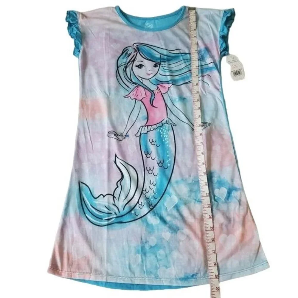Wonder‎ Nation big girls sleep gown 3 piece set Size Large (10-12) blue color